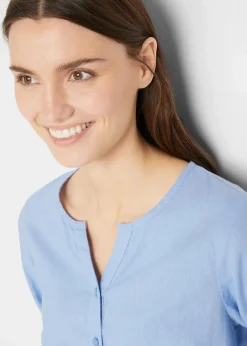 Bluse mit Leinen, 3/4 Arm