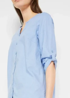 Bluse mit Leinen, 3/4 Arm