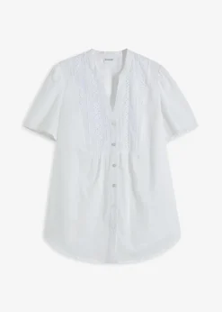 Bluse mit Lochstickerei