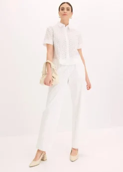 Bluse mit Lochstickerei