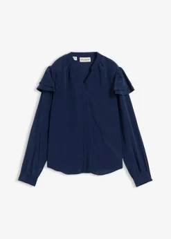 Bluse mit Seidenanteil