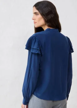 Bluse mit Seidenanteil