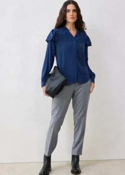 Bluse mit Seidenanteil