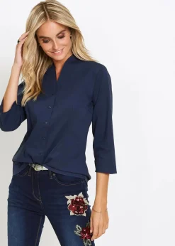 Bluse mit Stehkragen