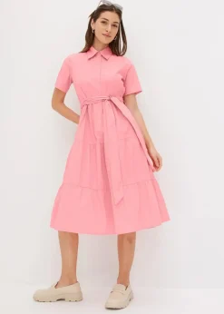 Blusenkleid aus elastischem Baumwoll-Mix