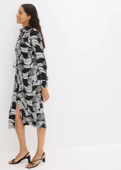 Blusenkleid aus leichtem Leinen-Mix