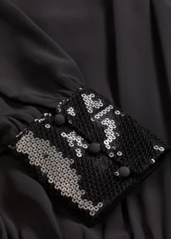 Blusenshirt aus feinem Tüll mit Pailletten