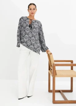 Blusenshirt aus strukturierter Viskose