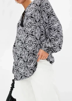 Blusenshirt aus strukturierter Viskose