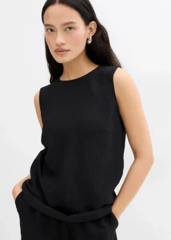 Blusentop aus Crinkle-Viskose-Mix