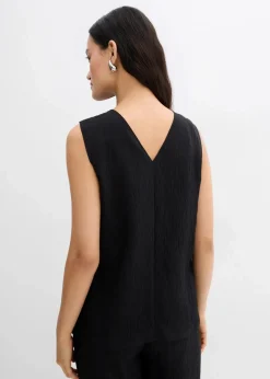 Blusentop aus Crinkle-Viskose-Mix