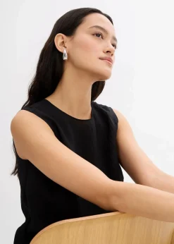 Blusentop aus Crinkle-Viskose-Mix