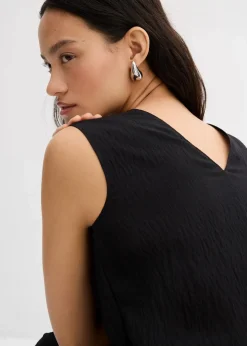 Blusentop aus Crinkle-Viskose-Mix