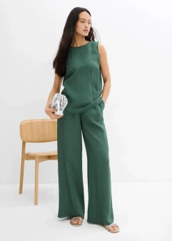 Blusentop aus Crinkle-Viskose-Mix