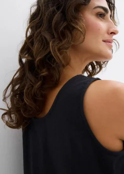 Blusentop aus luftigem Leinen-Mix