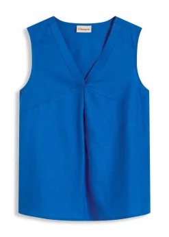 Blusentop aus luftigem Leinen-Mix