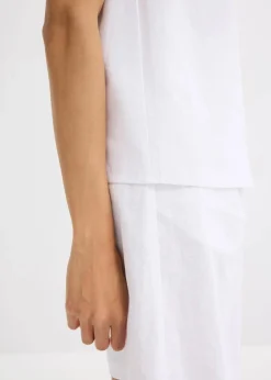 Blusentop aus luftigem Leinen-Mix