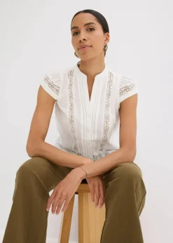 Blusentop aus reiner Baumwolle