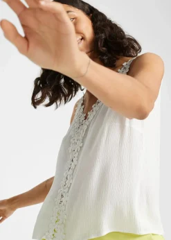 Blusentop aus strukturiertem Crinkle