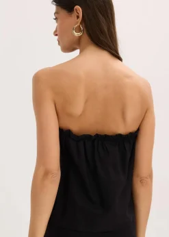 Blusentop mit Leinenanteil