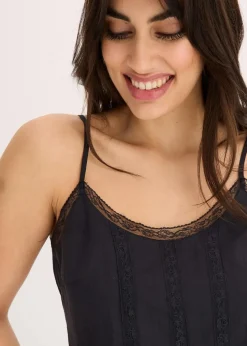 Blusentop mit Lochstickerei aus reiner Baumwolle