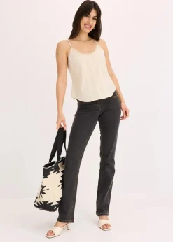 Blusentop mit Lochstickerei aus reiner Baumwolle