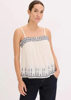 Blusentop mit Stickerei