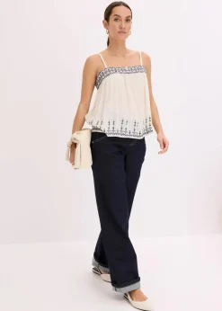 Blusentop mit Stickerei