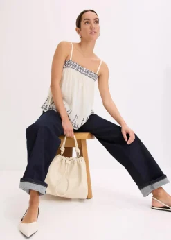 Blusentop mit Stickerei