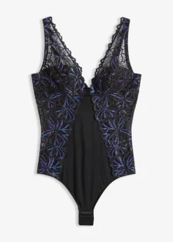 Body mit Glitzergarn