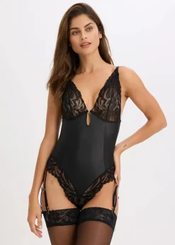 Body mit Wetlook und abnehmbaren Strapshalter