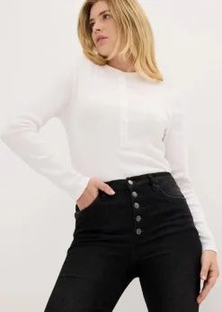 Bootcut-Jeans High Waist, Bequembund