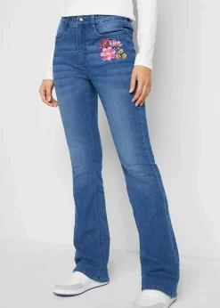 Bootcut-Jeans High Waist, Bequembund