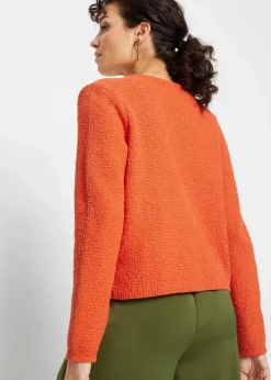 Bouclé Strickjacke