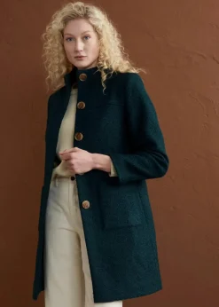 Bouclé-Mantel mit Taschen