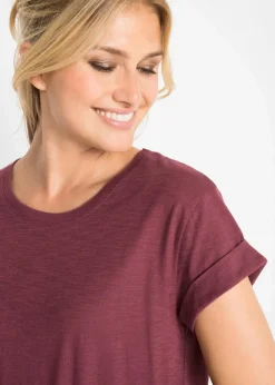 Boxy-Longshirt mit kurzen Ärmeln