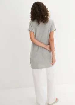 Boxy-Longshirt mit kurzen Ärmeln