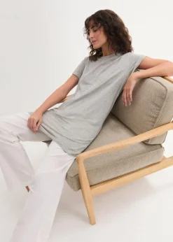 Boxy-Longshirt mit kurzen Ärmeln