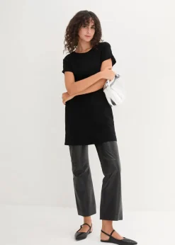 Boxy-Longshirt mit kurzen Ärmeln