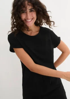 Boxy-Longshirt mit kurzen Ärmeln