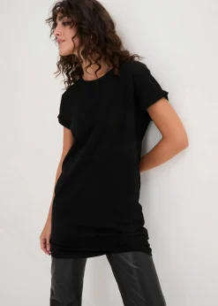 Boxy-Longshirt mit kurzen Ärmeln