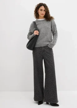 Boxy-Pullover mit geflochtenen Ärmeln