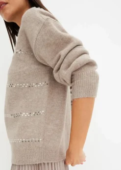 Boxy-Pullover mit Pailletten