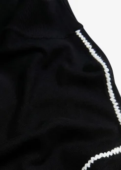 Boxy-Pullover mit Zierstich aus Viskose-Mix