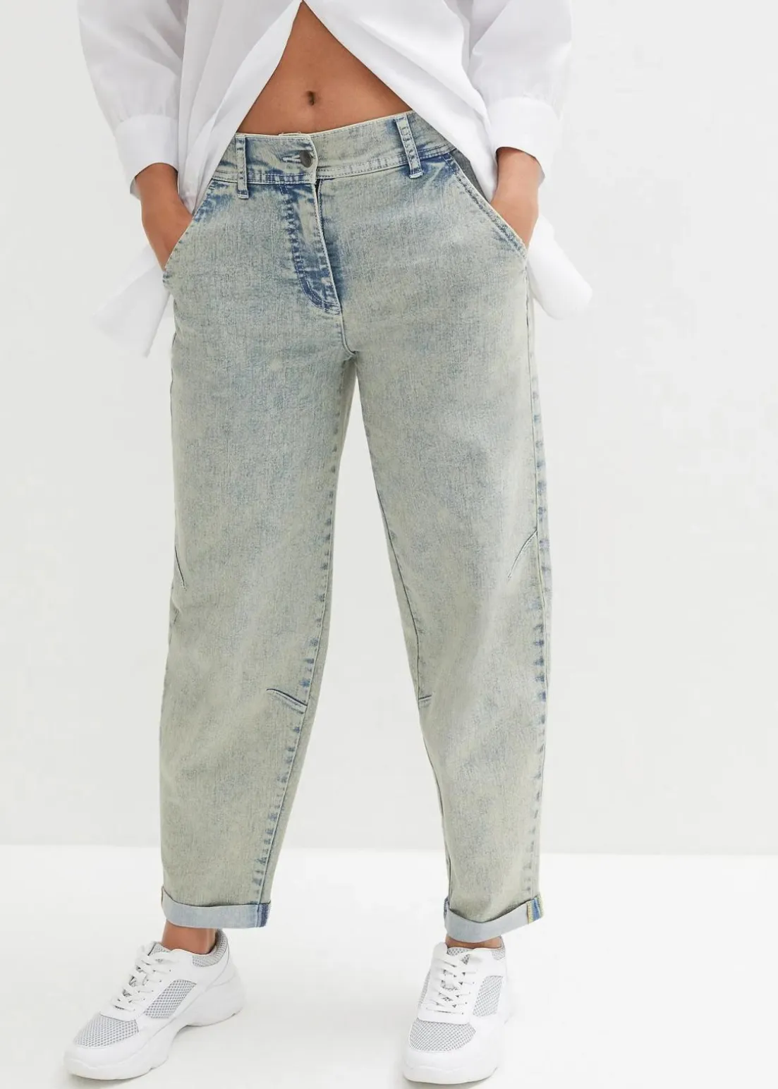 Boyfriend-Jeans mit Vintagewaschung