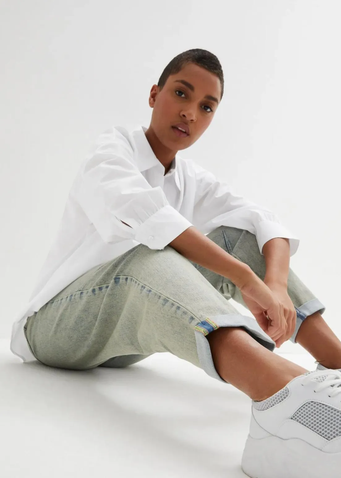 Boyfriend-Jeans mit Vintagewaschung