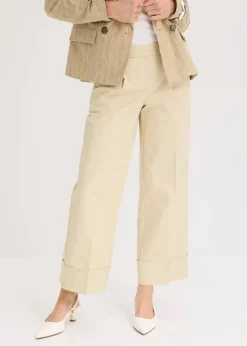 Bundfaltenhose aus Baumwollstretch