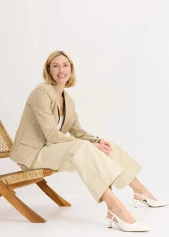 Bundfaltenhose aus Baumwollstretch