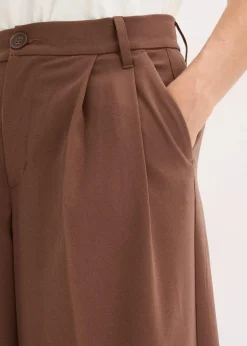 Bundfaltenhose aus fließendem Viskose-Mix