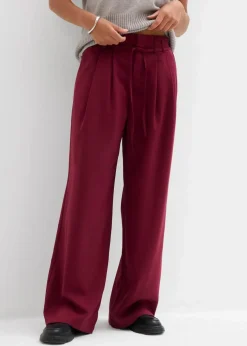 Bundfaltenhose mit Bindeband